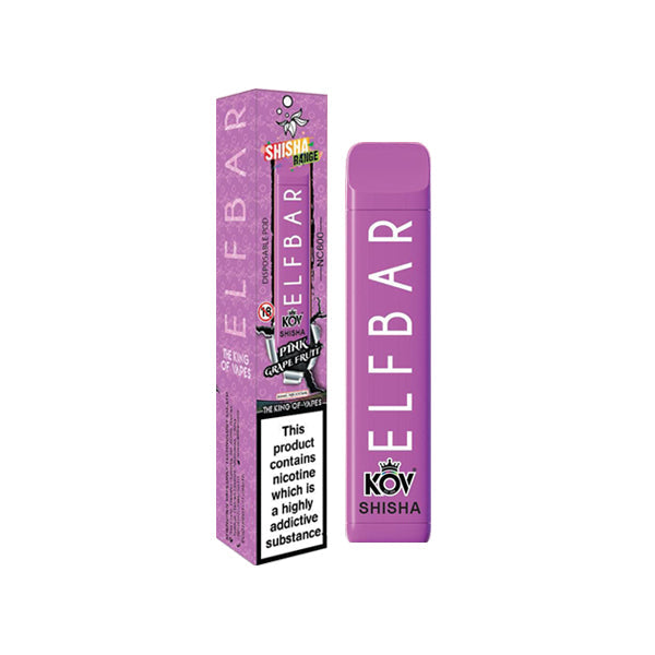 20mg Elf Bar Kov Shisha Range NC600 Disposable Vape Pod 600 Puffs