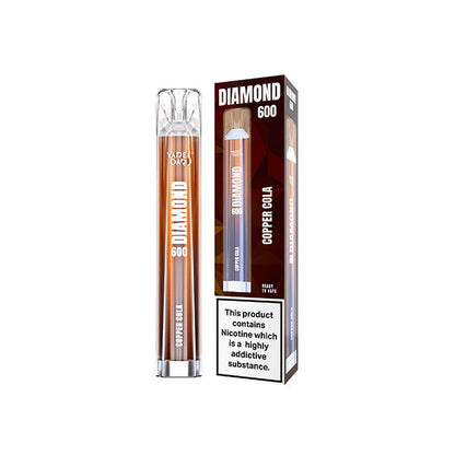 20mg Vapes Bars Diamond 600 Disposable Vape Device 600 Puffs