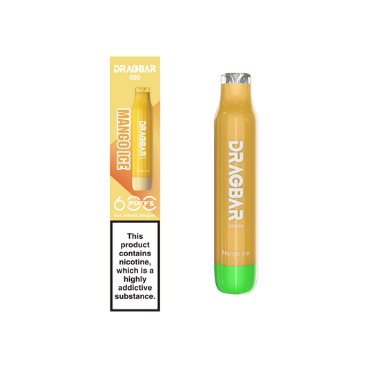 20mg Zovoo Dragbar 600 Disposable Vape Device 600 Puffs