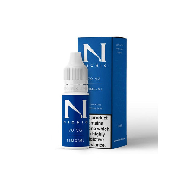 18mg Nic Nic Flavourless Nicotine Shot 10ml 70VG